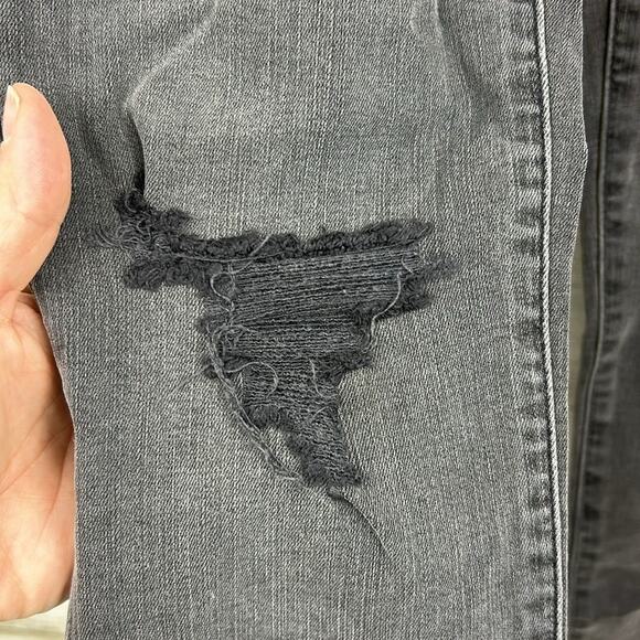 Madewell Womens 28 Mid Rise 9" Dark Gray Distressed Skinny Jeans NEW - Picture 3 of 7